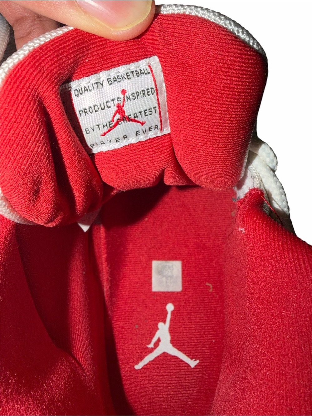 Jordan Men's Red and White Basketball Shoes - Picture 6 of 6